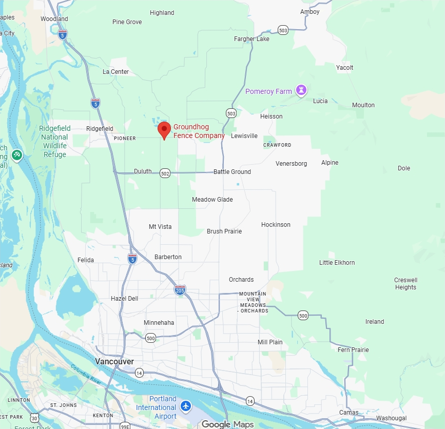 Groundhog Fence Service Area Map