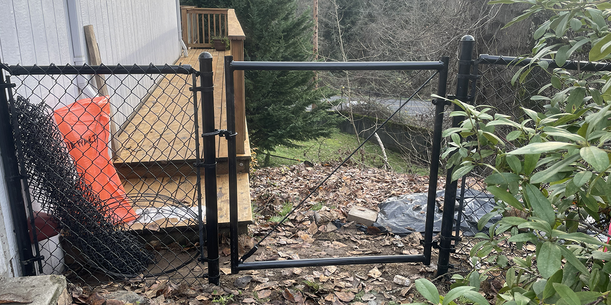 Groundhog Fence, Chain Link, Custom Gate
